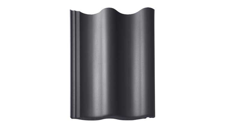 Dachziegel mit geschwungenem Profil, grau